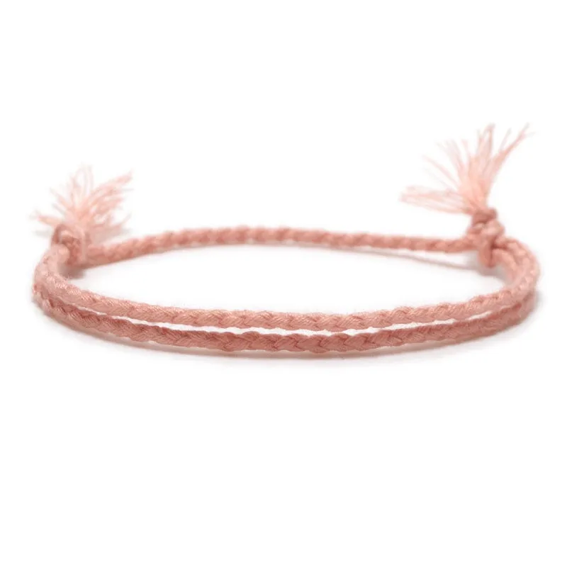 Simple Woven Cotton Rope String Bracelet Pray Yoga Handmade Pure Color Chic Tassel Bracelet for Men Women