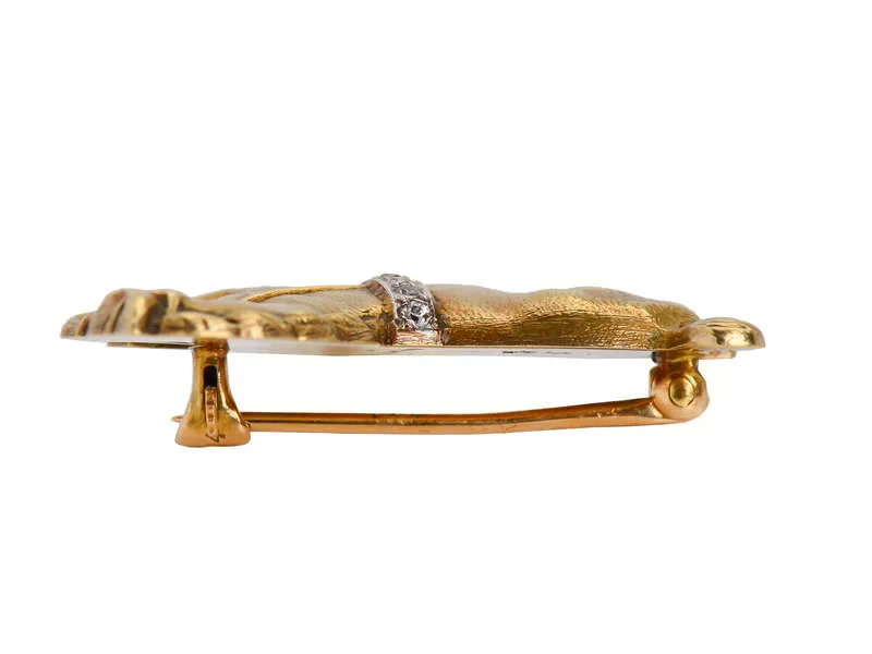 Sloan & Co. Gold & Diamond Horse Brooch