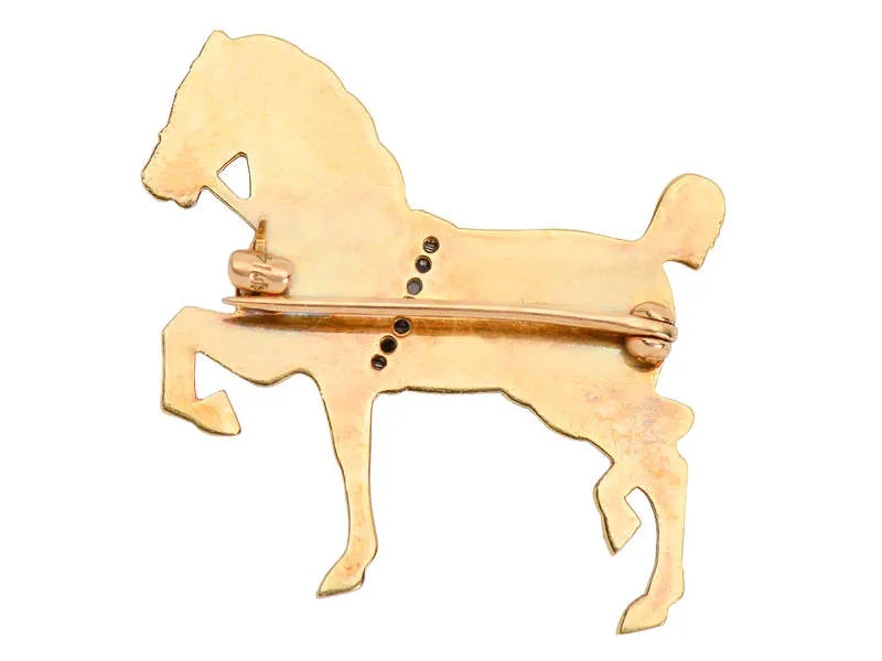 Sloan & Co. Gold & Diamond Horse Brooch