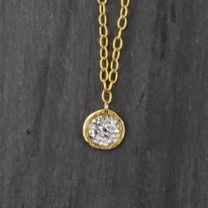 Sparkly Bright Crystal Disc Necklace - Small