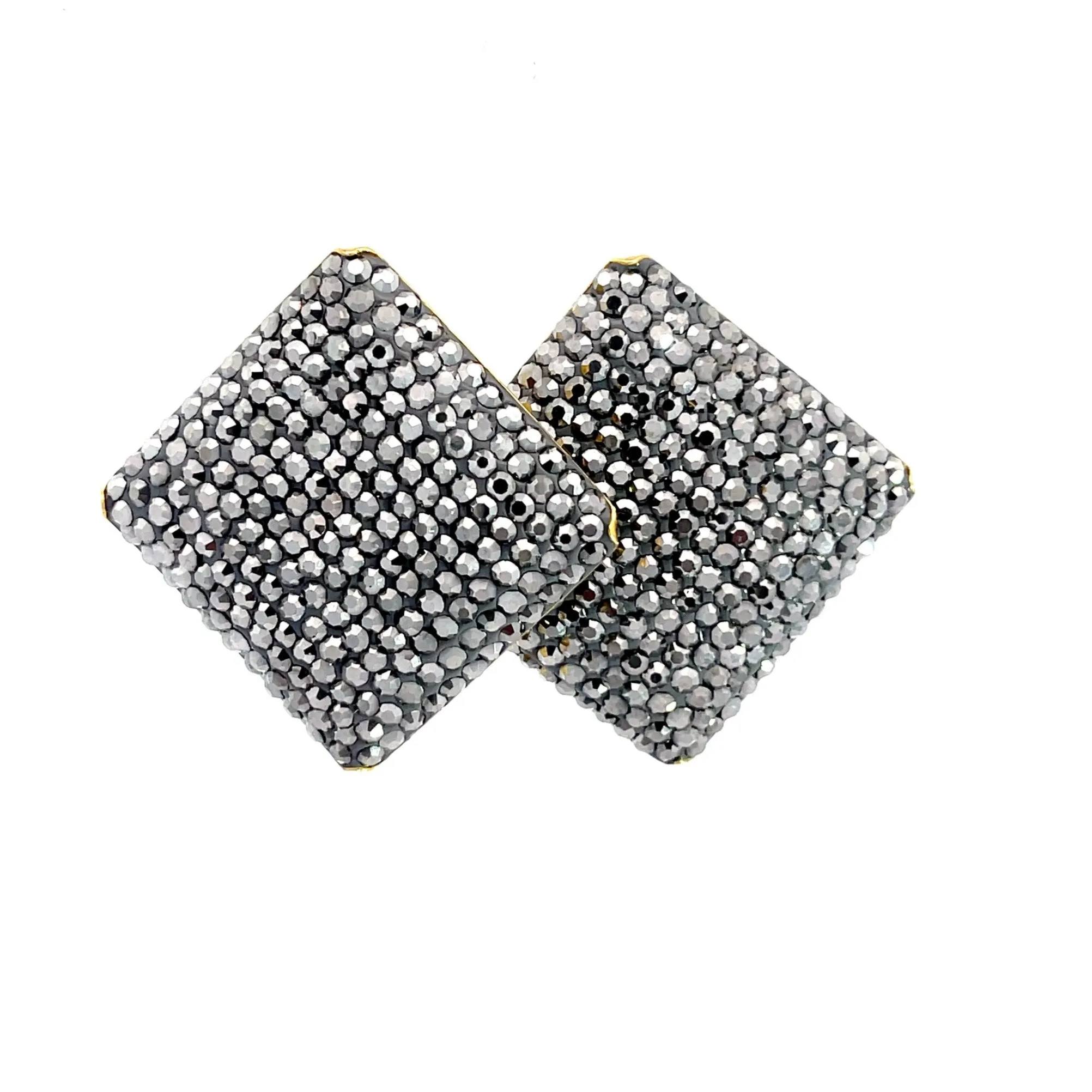 Square Crystal 925 Sterling Silver Stud Earrings