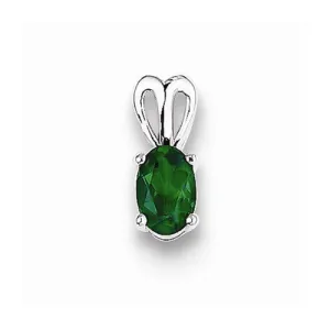 Sterling Silver Created Emerald pendant