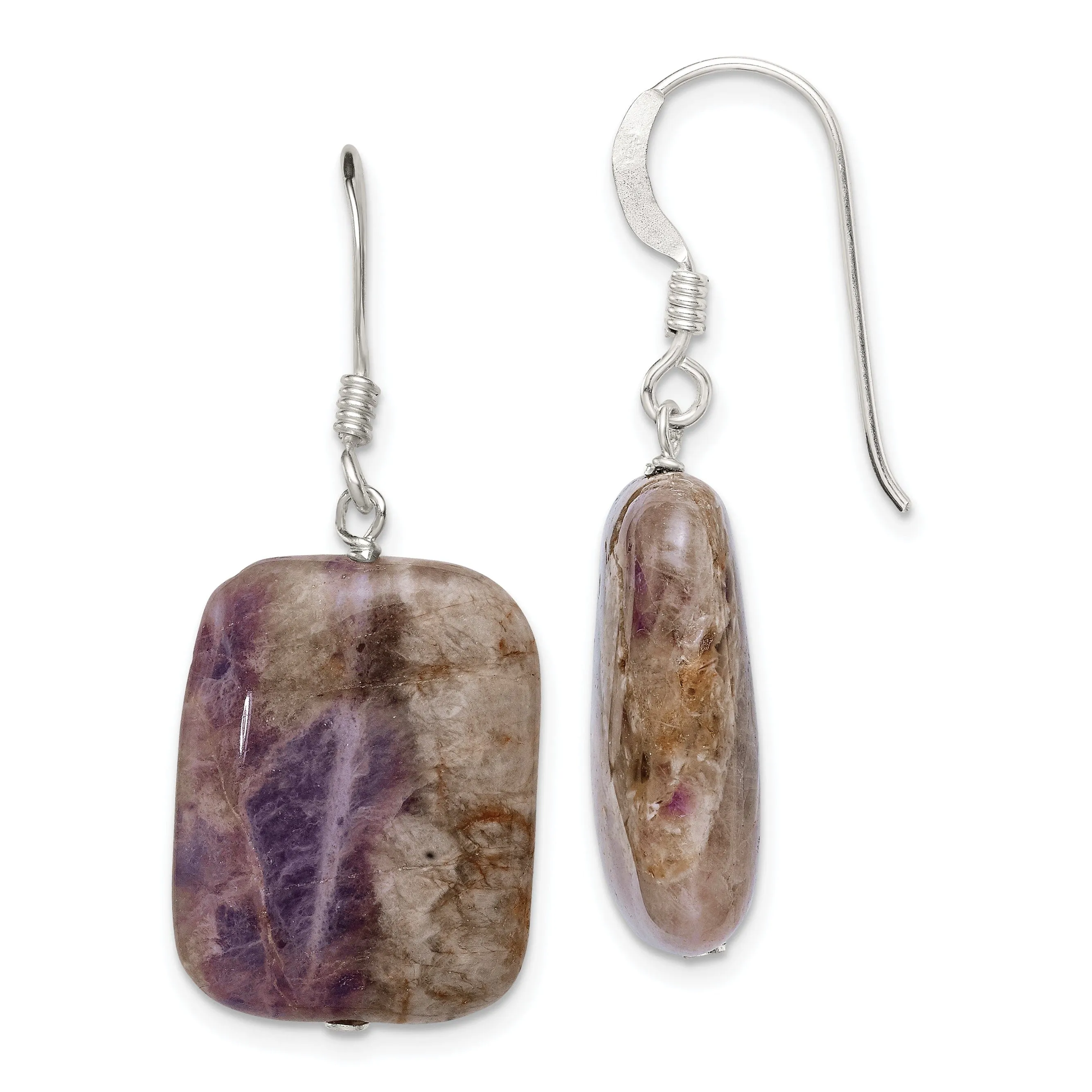 Sterling Silver Genuine Amethyst Dangle Earring