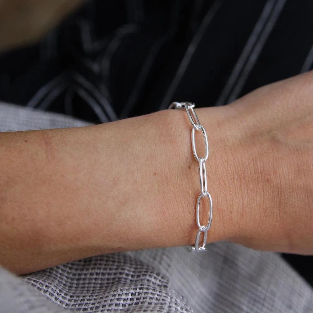 Sterling Silver Oval Link Chain Bracelet