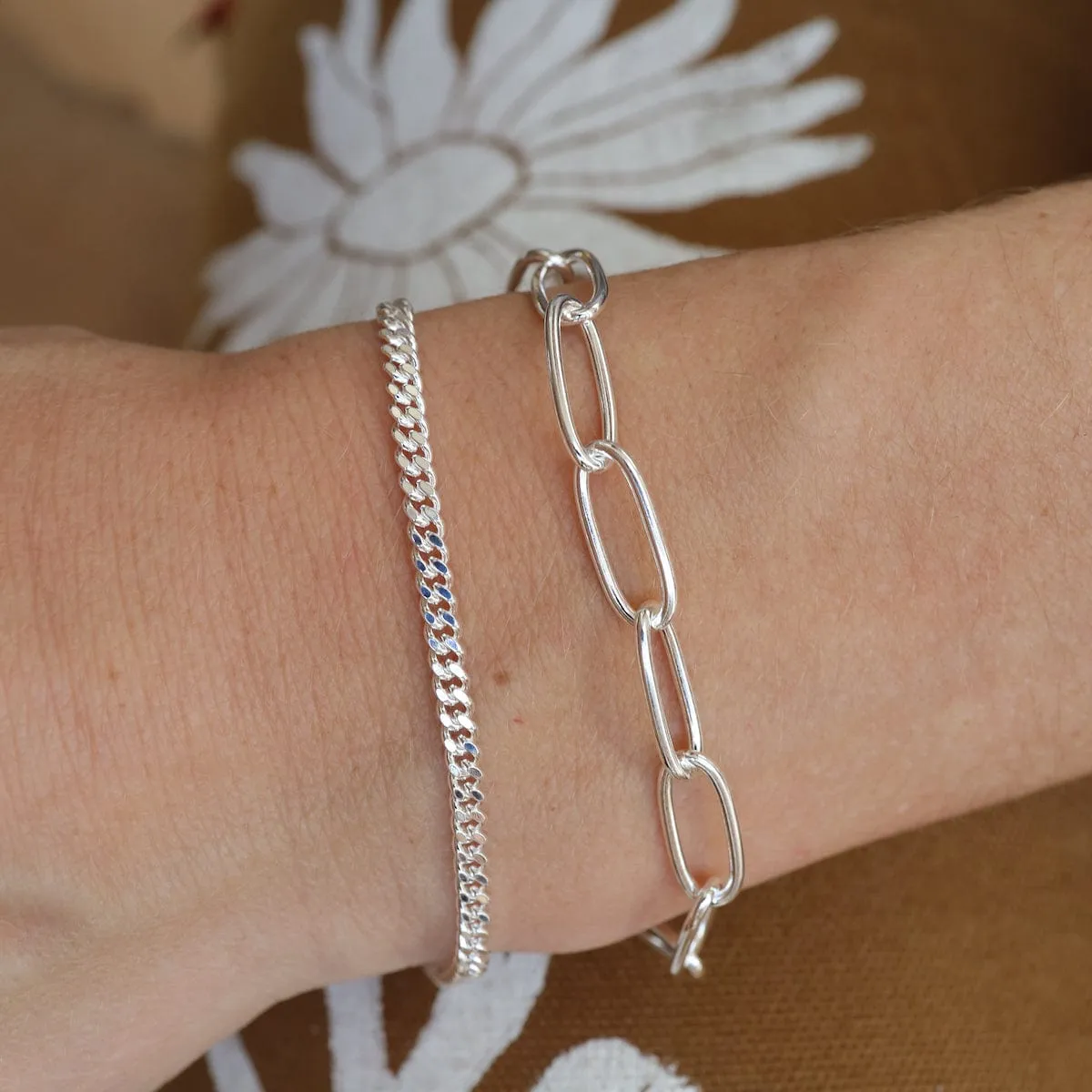 Sterling Silver Oval Link Chain Bracelet