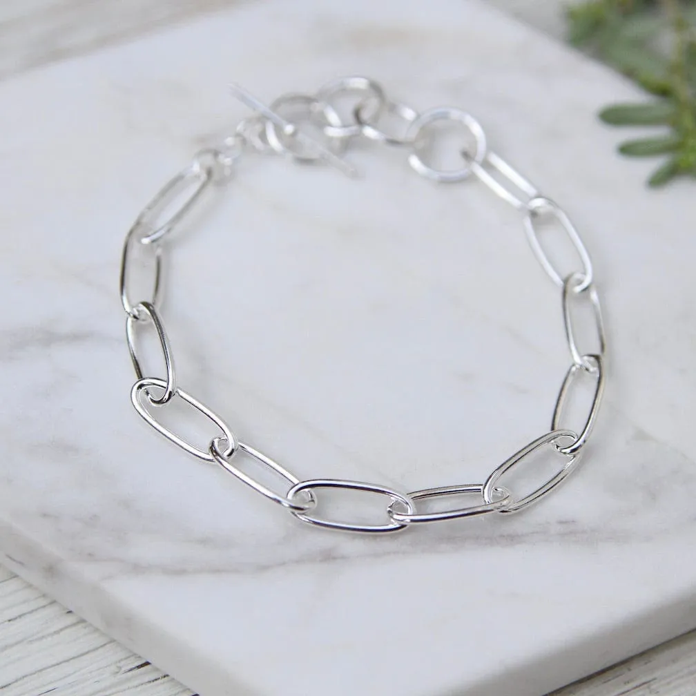 Sterling Silver Oval Link Chain Bracelet