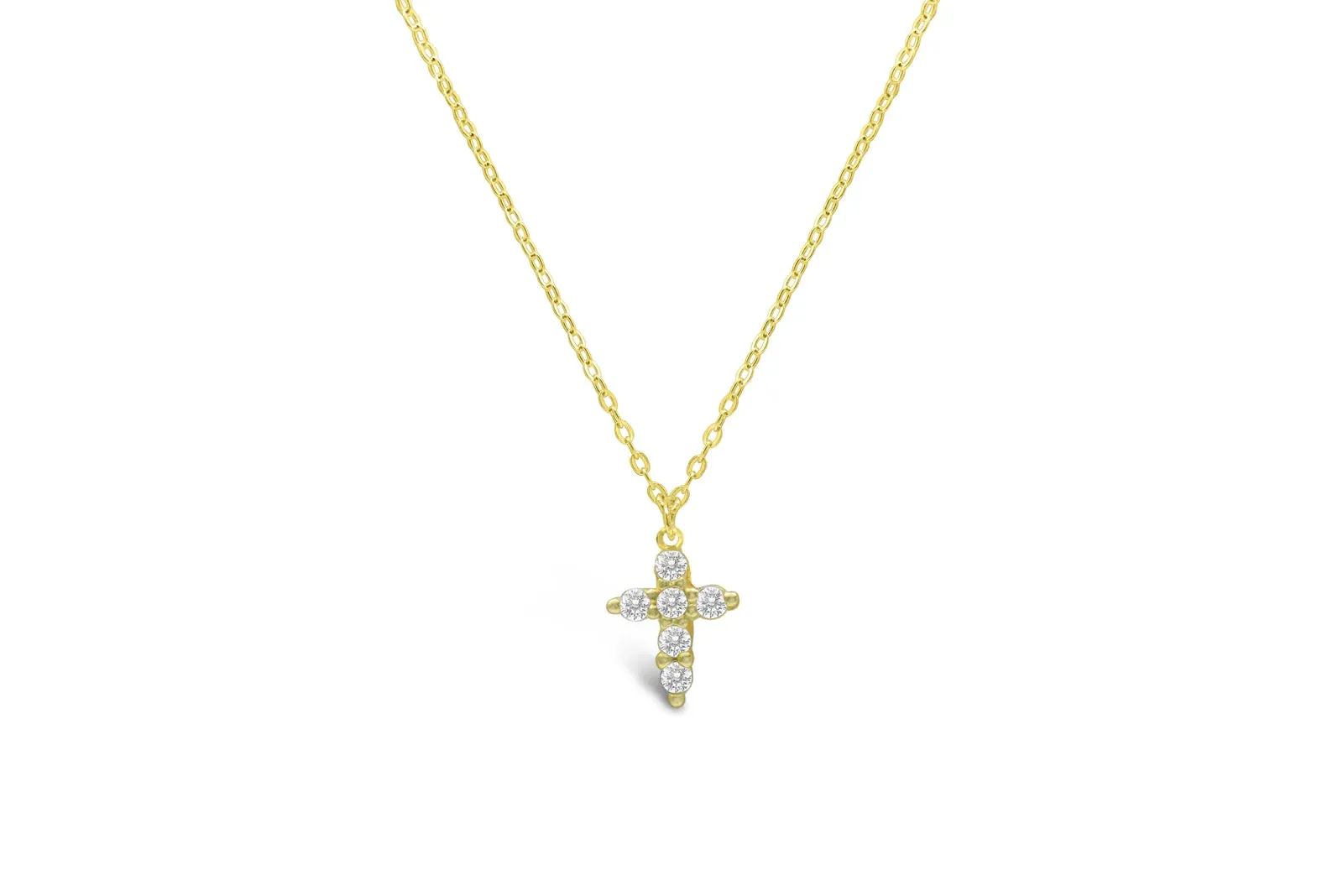 Stia Girl Forever Faith Prong Cross Necklace