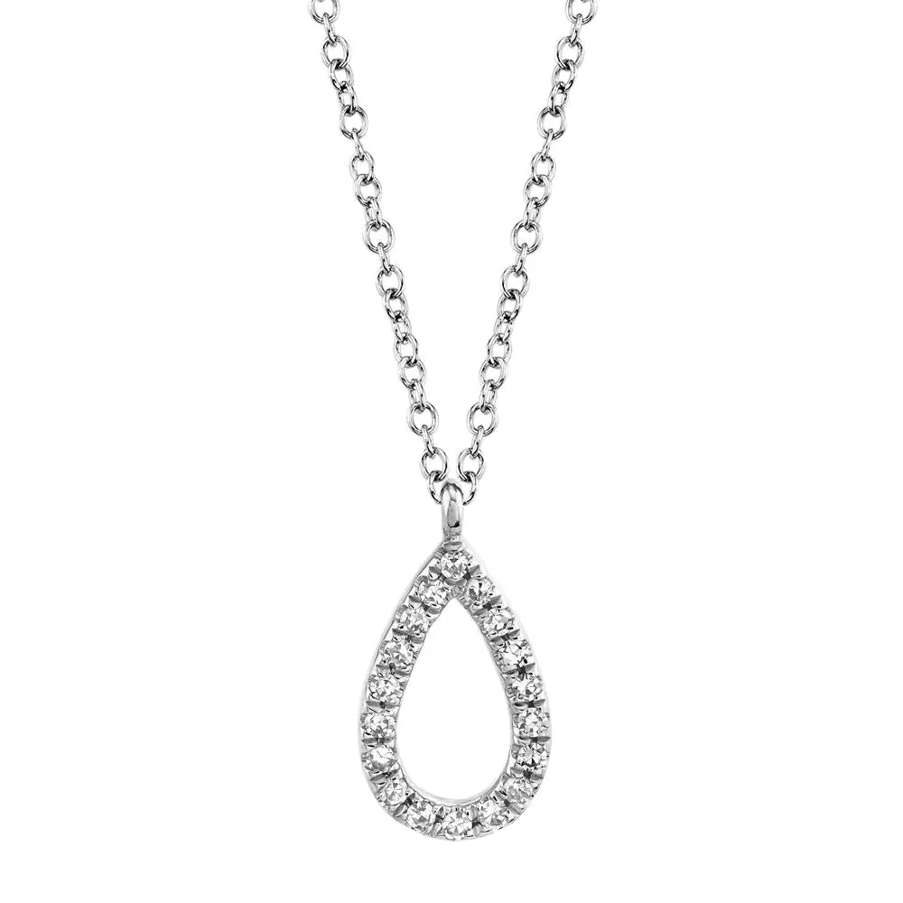 Stunning 0.06CT Diamond Pear Necklace: Timeless Elegance