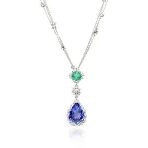 Tanzanite and Emerald Pendant