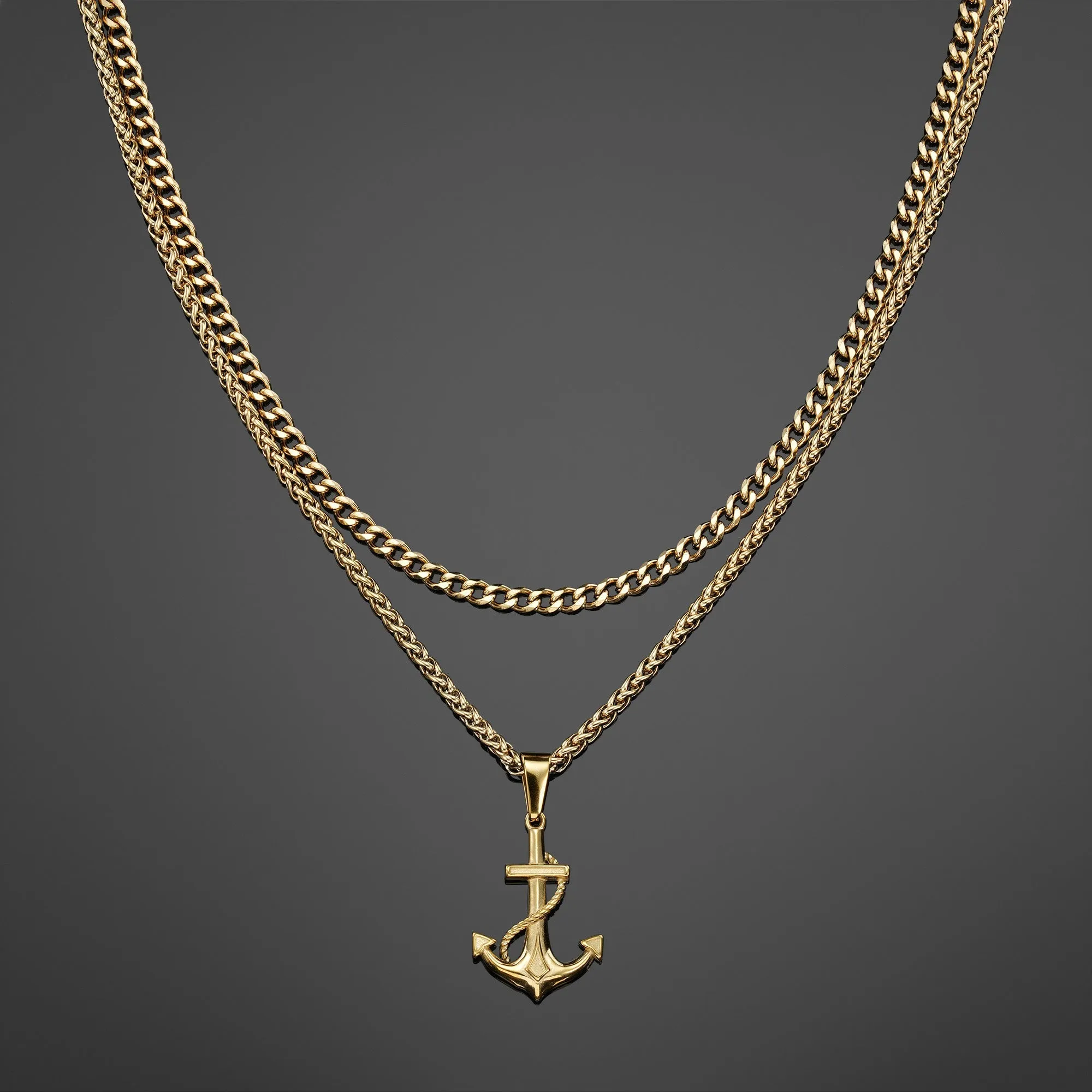 The Anchor Pendant Set - Gold RG1010G