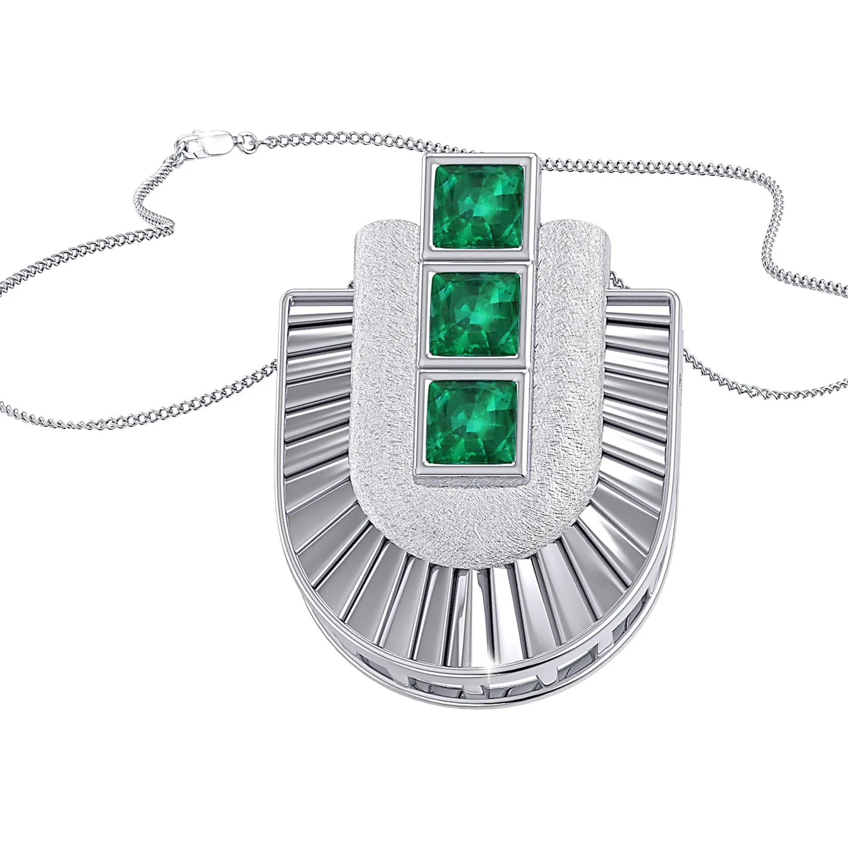 THE EMERALD HORSESHOE CHARM PENDANT