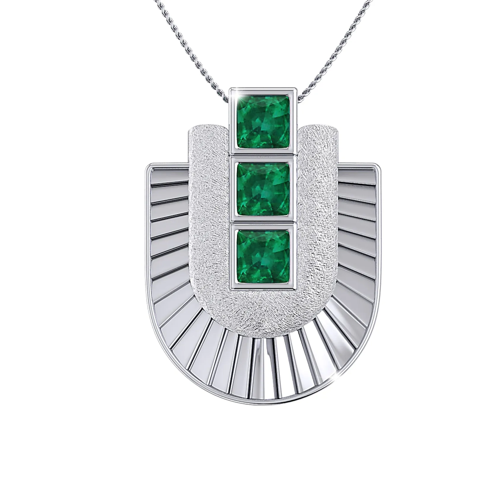 THE EMERALD HORSESHOE CHARM PENDANT