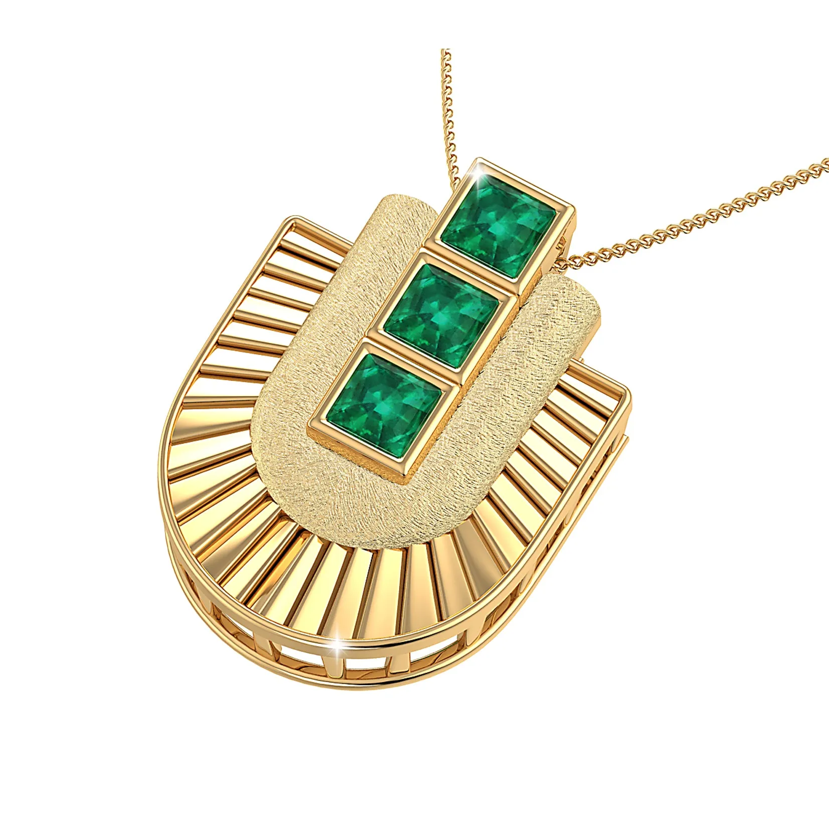 THE EMERALD HORSESHOE CHARM PENDANT