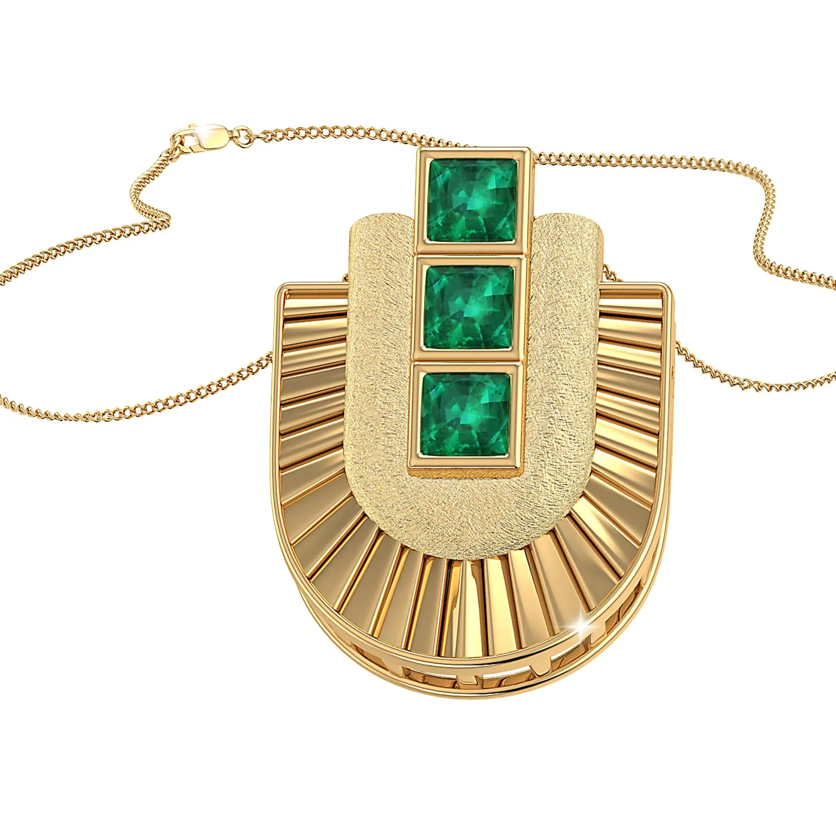 THE EMERALD HORSESHOE CHARM PENDANT