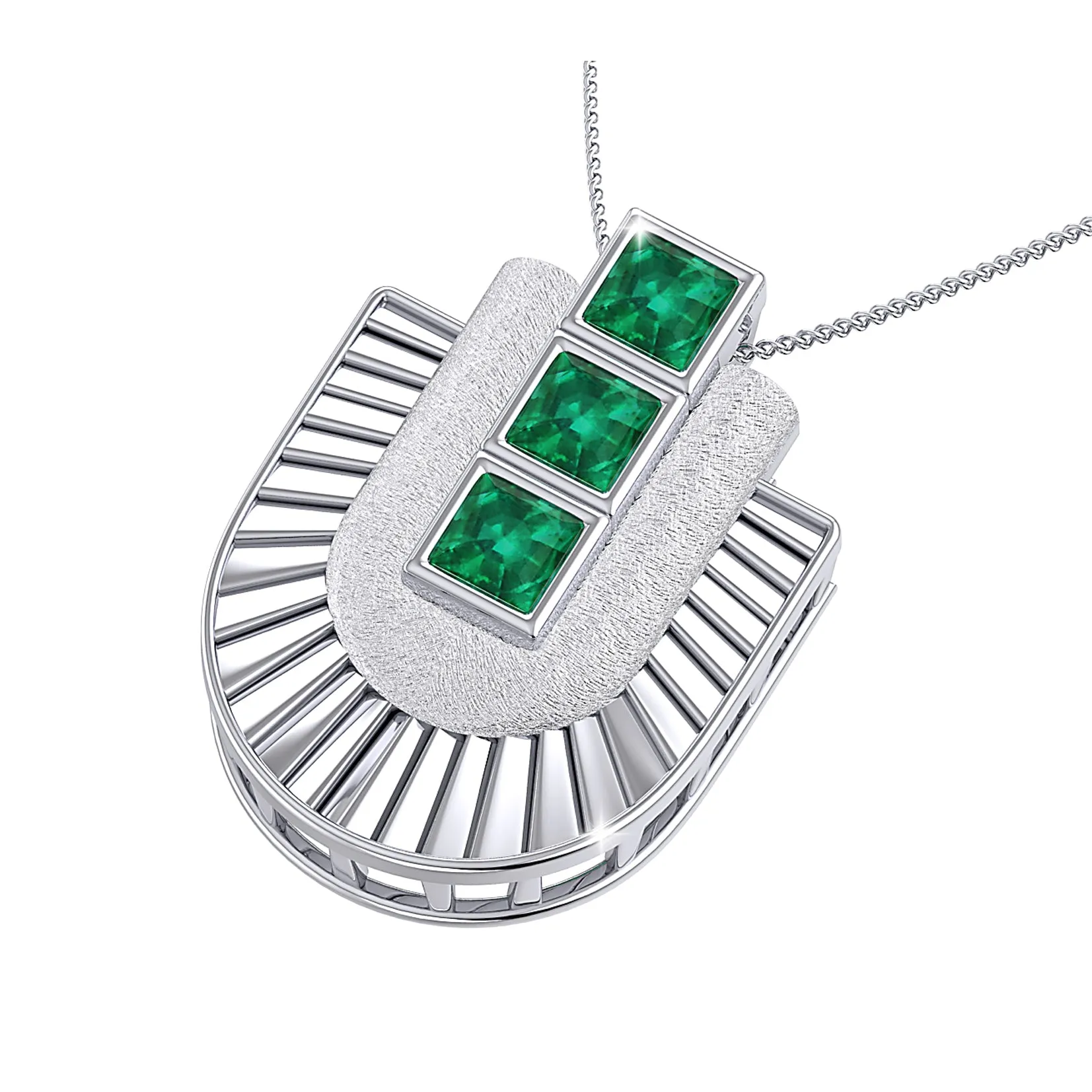 THE EMERALD HORSESHOE CHARM PENDANT