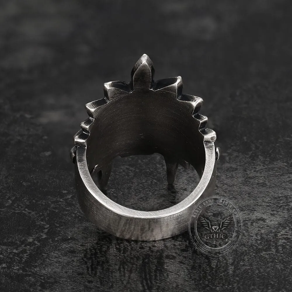 Tribal Chief Sterling Silver Skull Ring