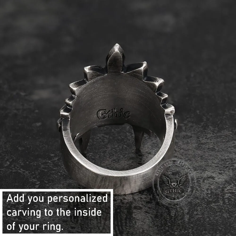 Tribal Chief Sterling Silver Skull Ring