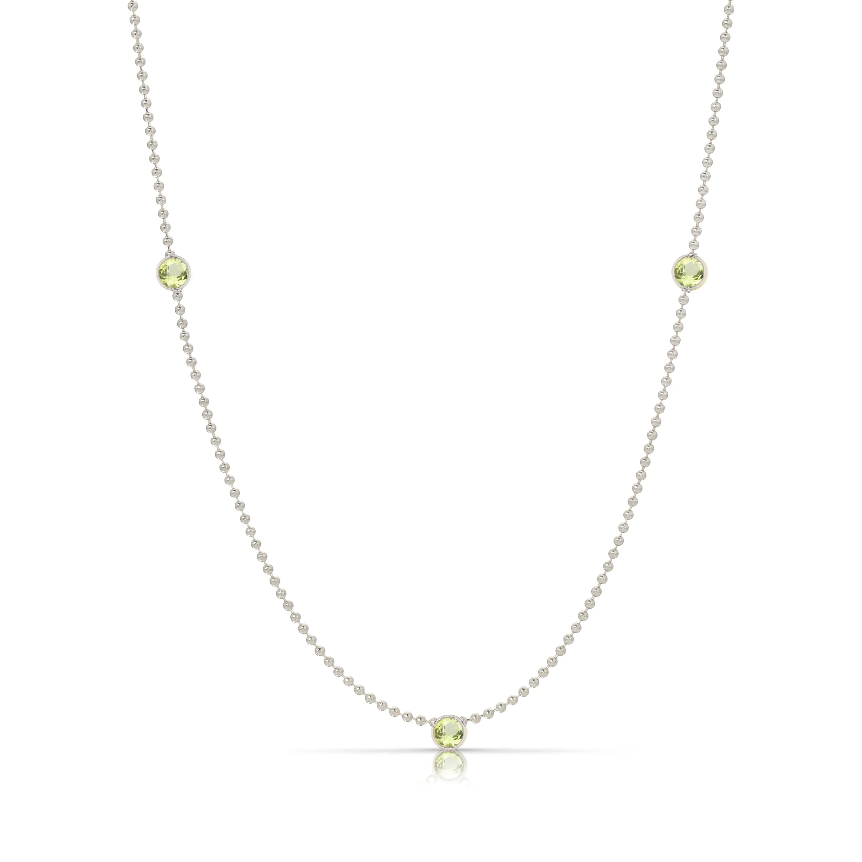 Triple Birthstone Layering Necklace - White Gold