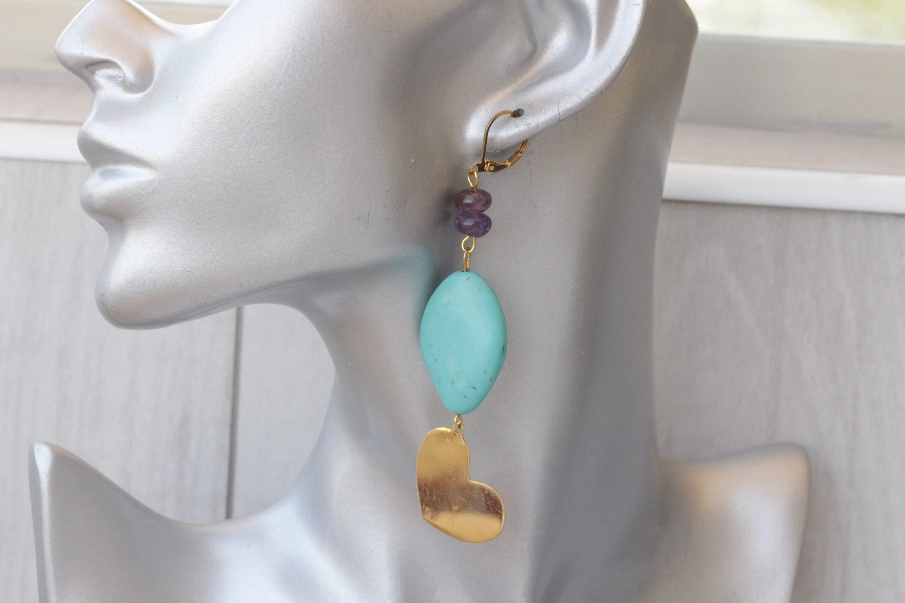 TURQUOISE AND AMETHYST Earrings