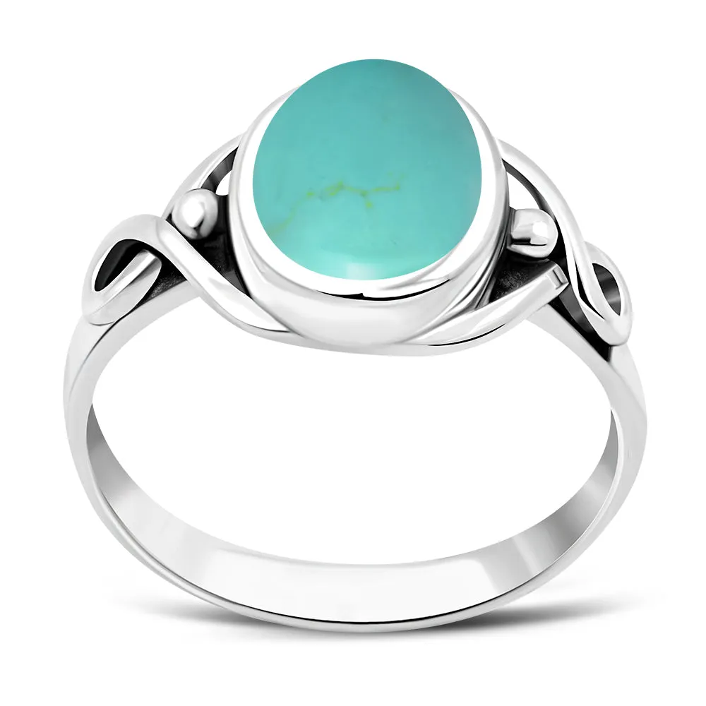 Turquoise Celtic Knot Sterling Silver Ring