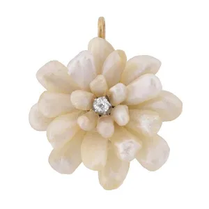 Victorian 14kt Mississippi River Pearl Flower Pin/Pendant