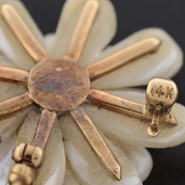 Victorian 14kt Mississippi River Pearl Flower Pin/Pendant