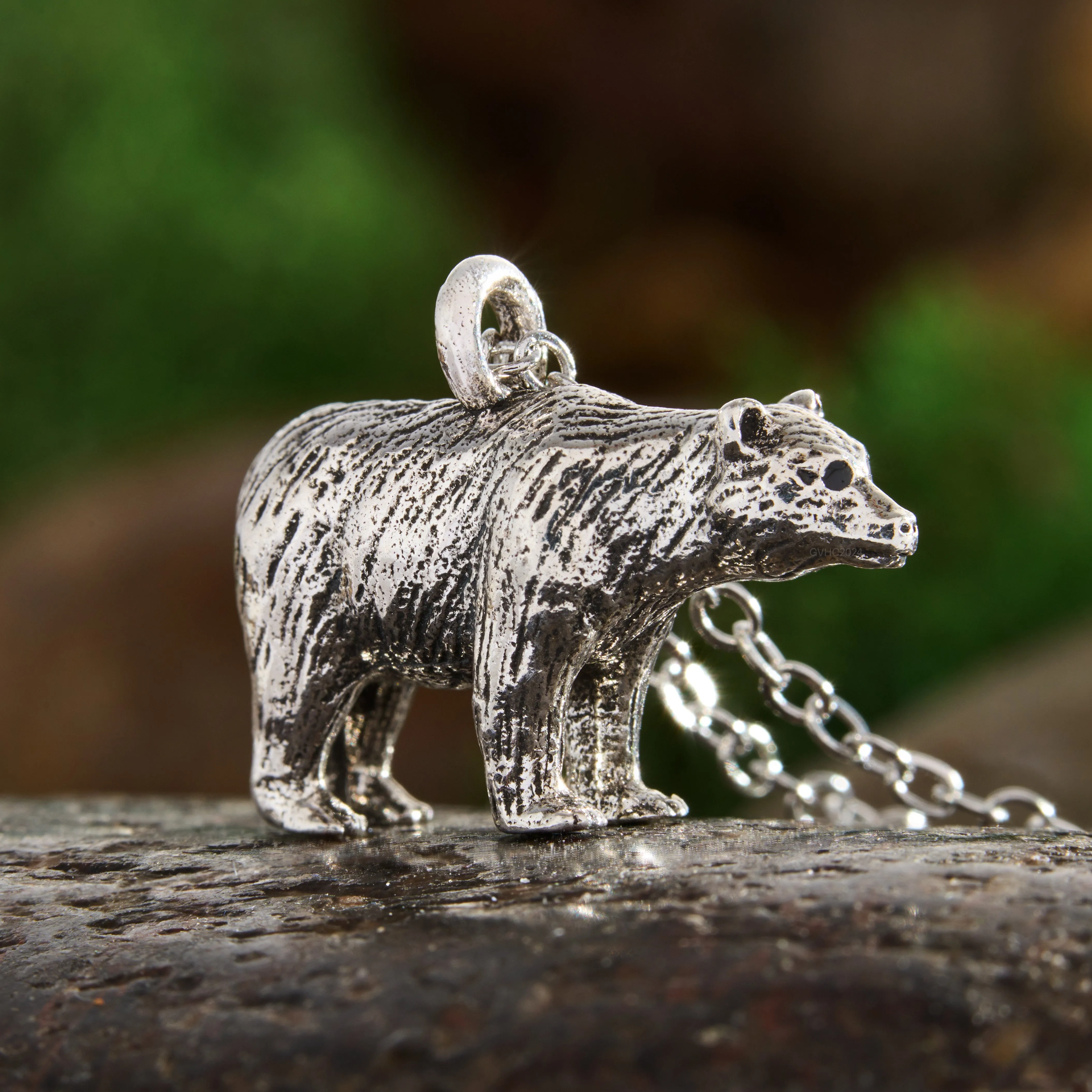 Vintage Walking Bear Necklace