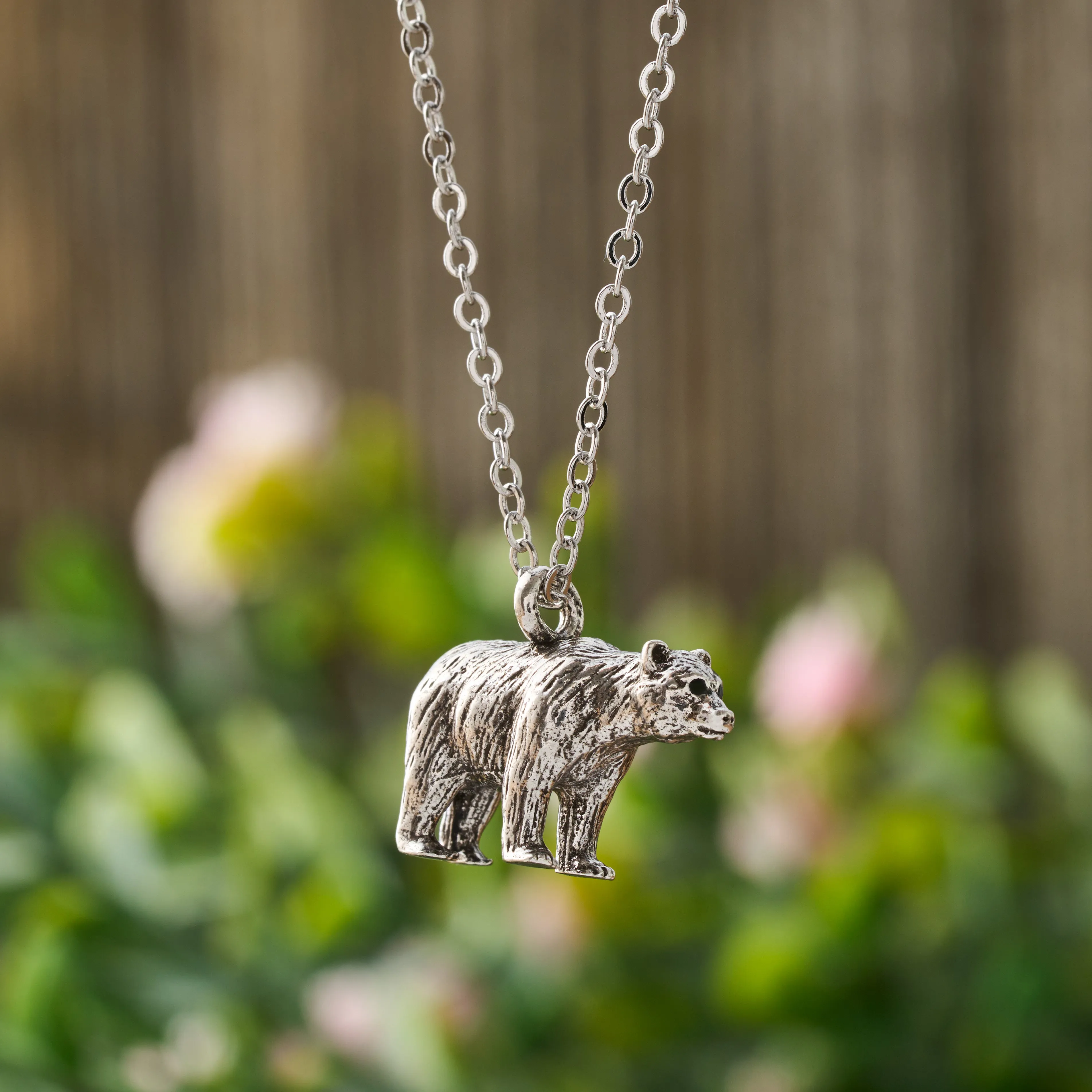 Vintage Walking Bear Necklace