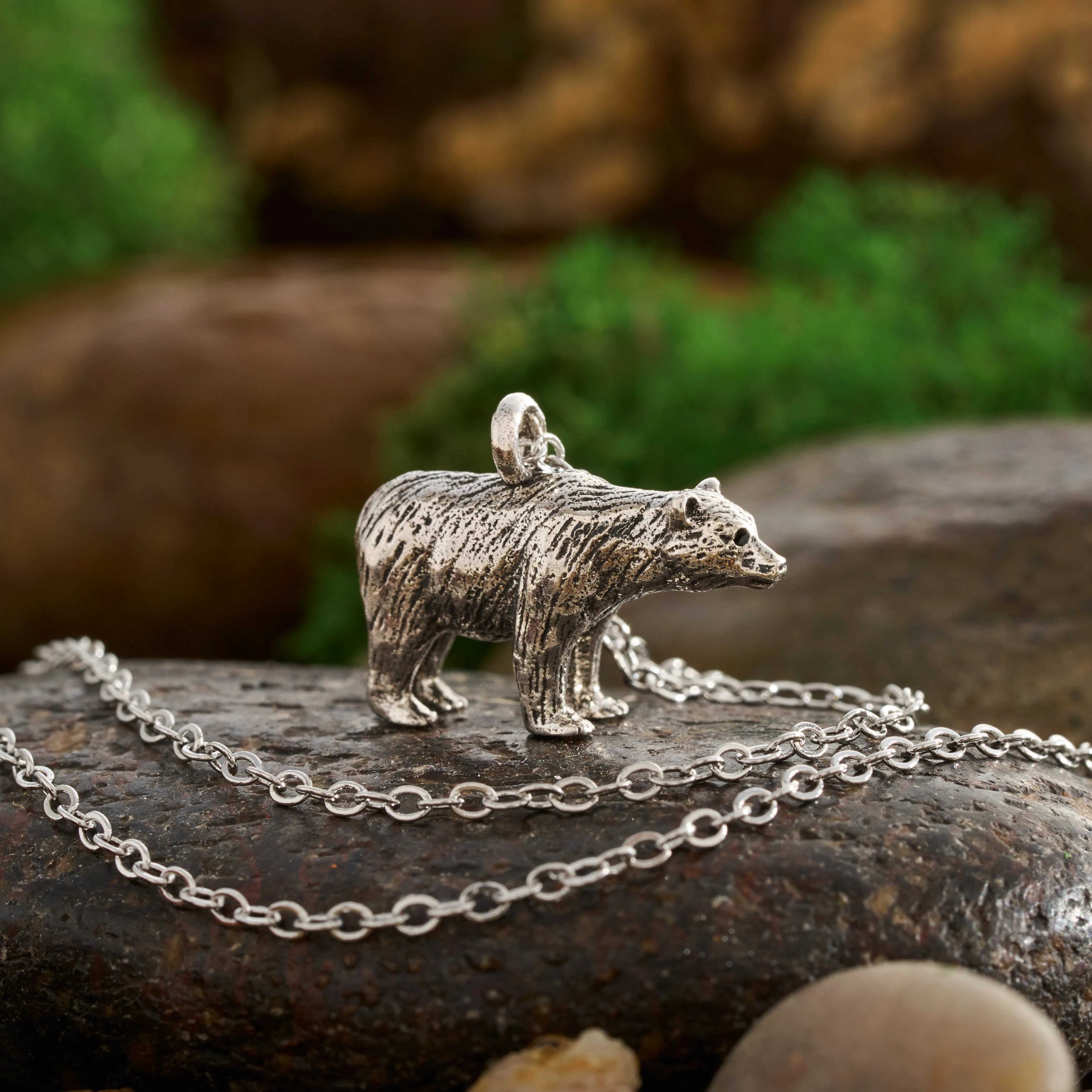 Vintage Walking Bear Necklace