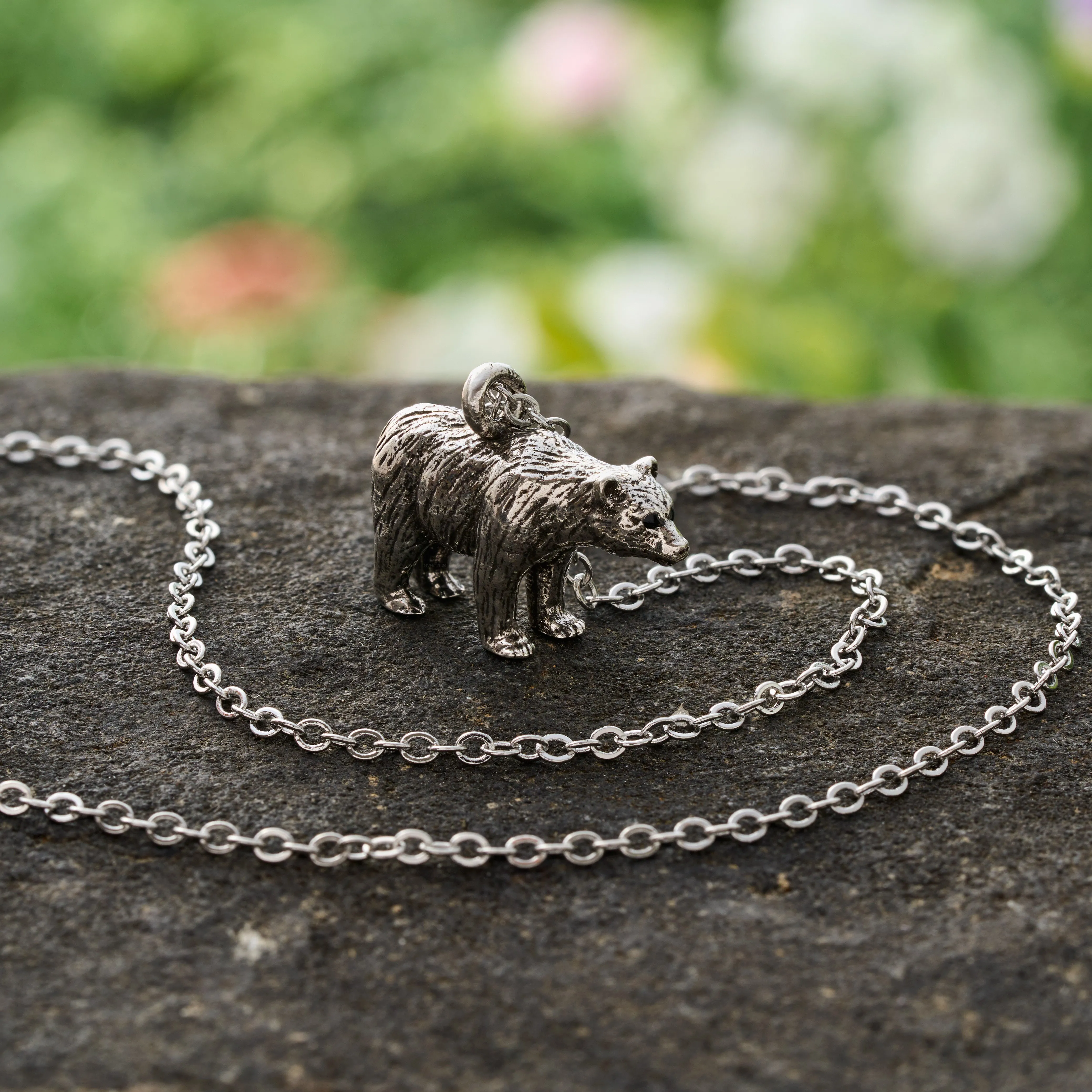 Vintage Walking Bear Necklace