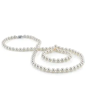 White Japanese Akoya Opera Length Pearl Necklace, 8.5-9.0mm