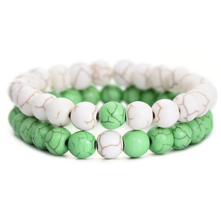 White pine 8mm set bracelet