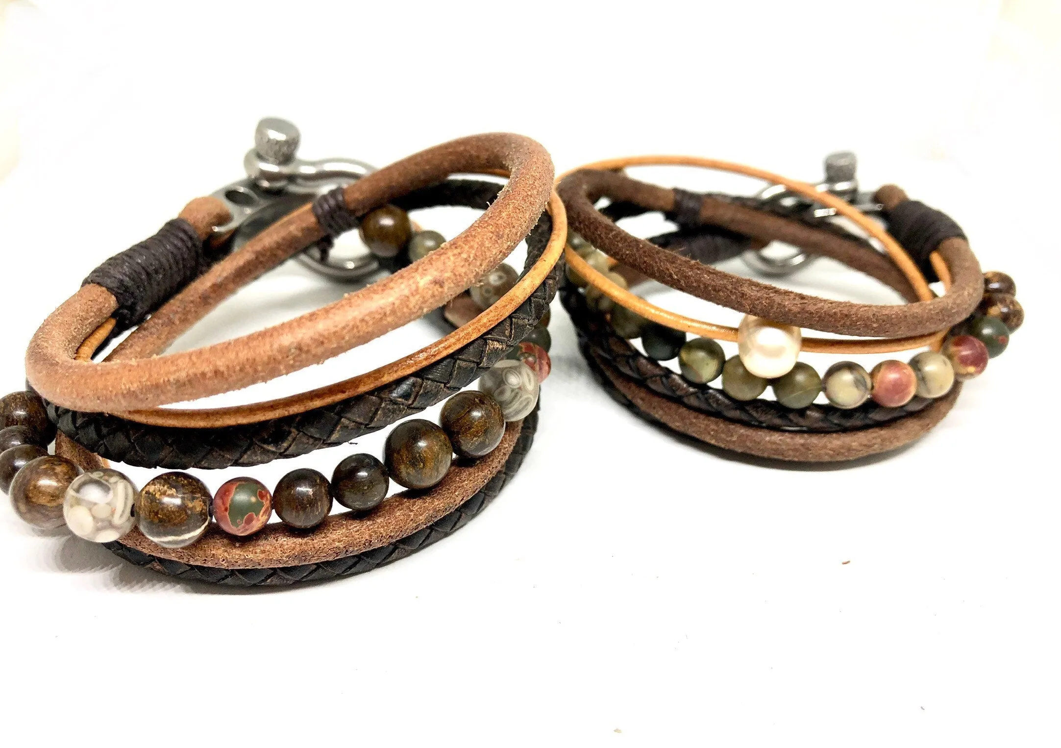 Womens  Boho Bracelet, Couples Bracelets,  Leather Gemstone Wrap, Gift for Her, Valentines Gift