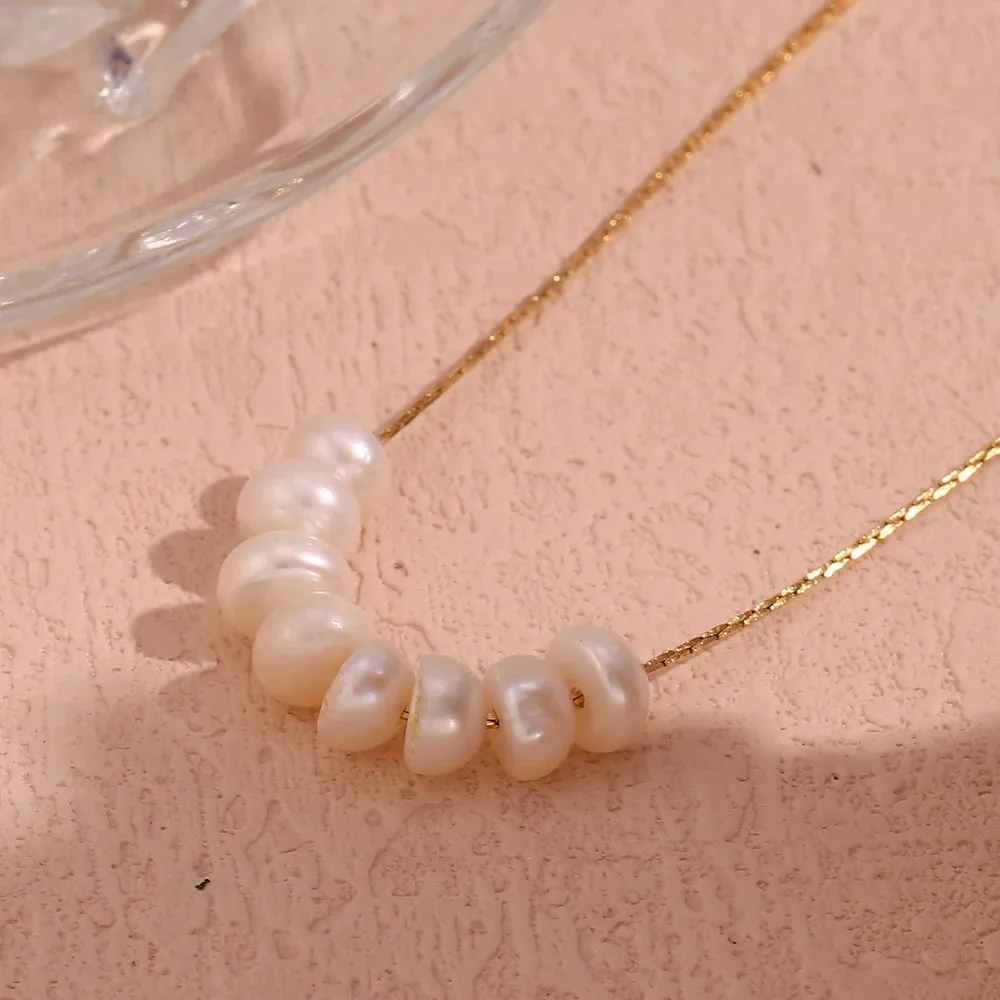 Y2K Pearl Charm Necklace