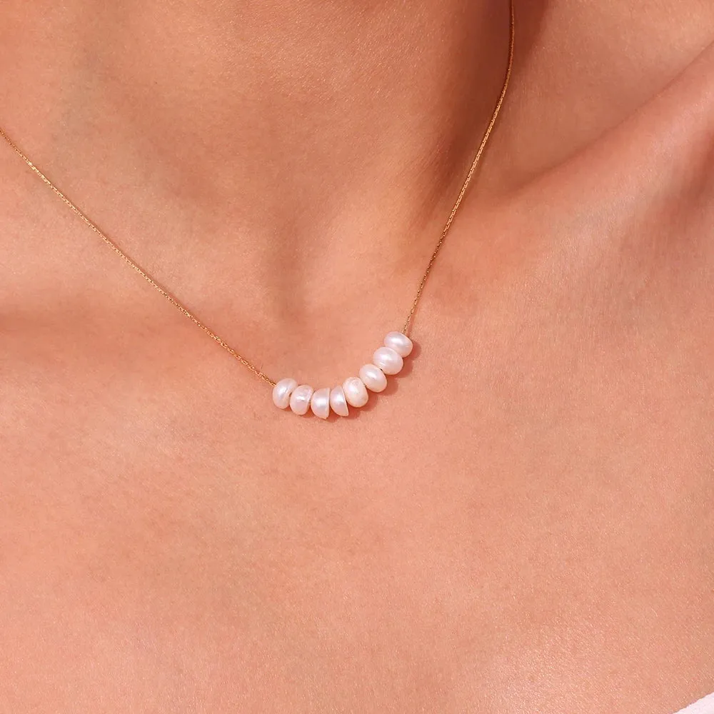 Y2K Pearl Charm Necklace