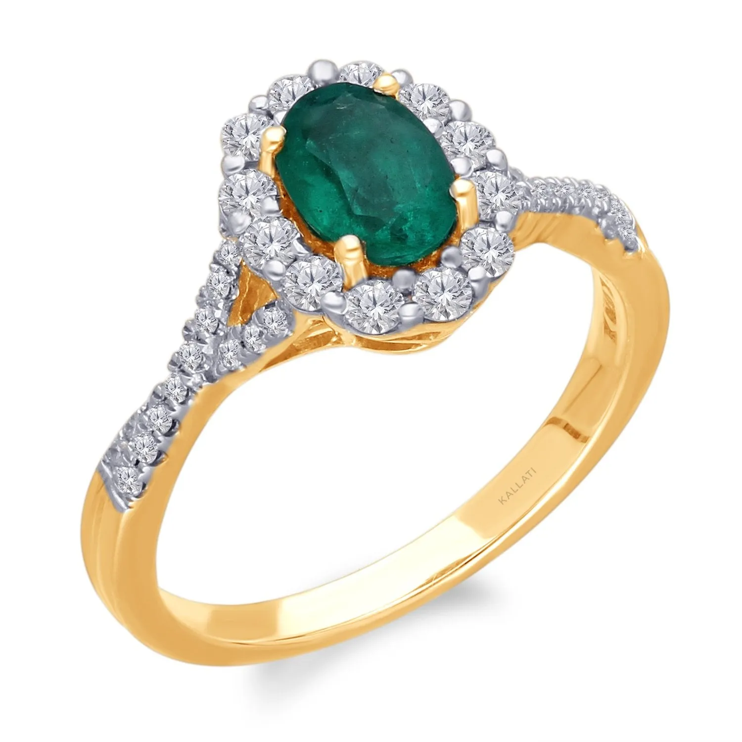 Yellow Gold Emerald & Diamond Heirloom Ring