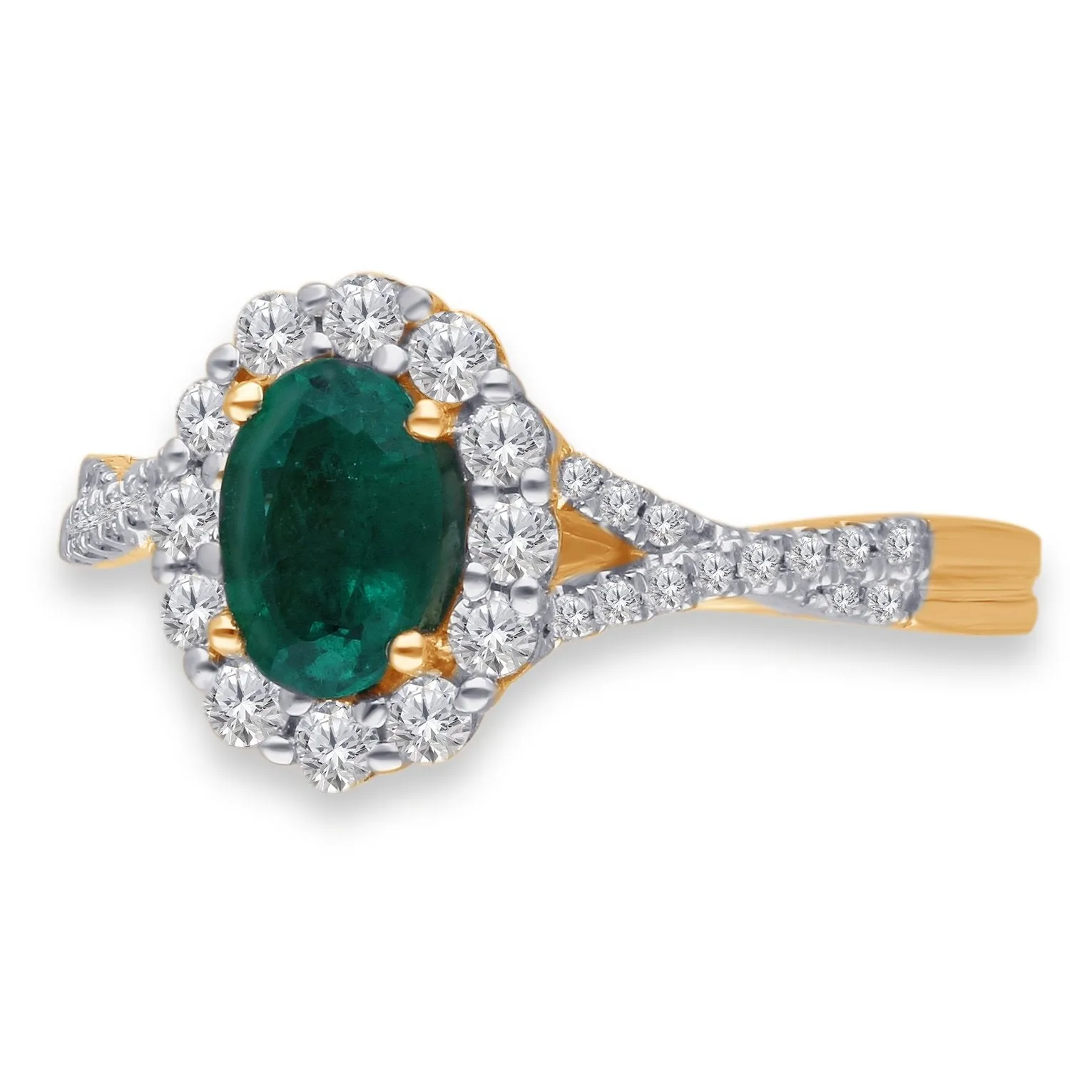 Yellow Gold Emerald & Diamond Heirloom Ring