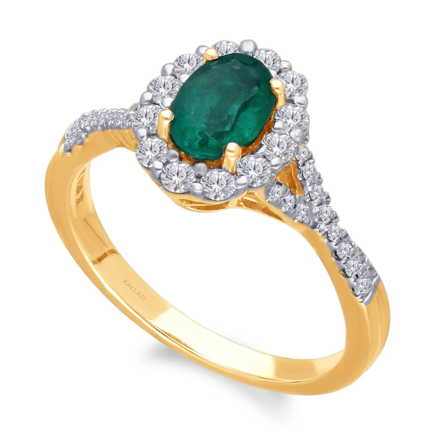 Yellow Gold Emerald & Diamond Heirloom Ring